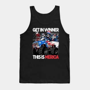 Get in Winner This is America US Presidents 4th of July Monster Truck Tank Top